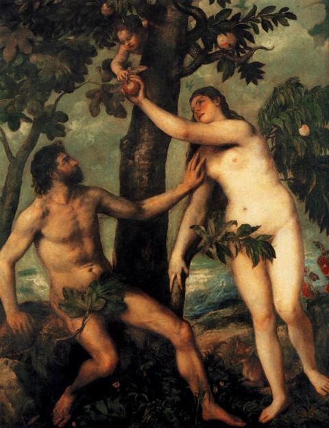 Tiziano: Ádám és Éva